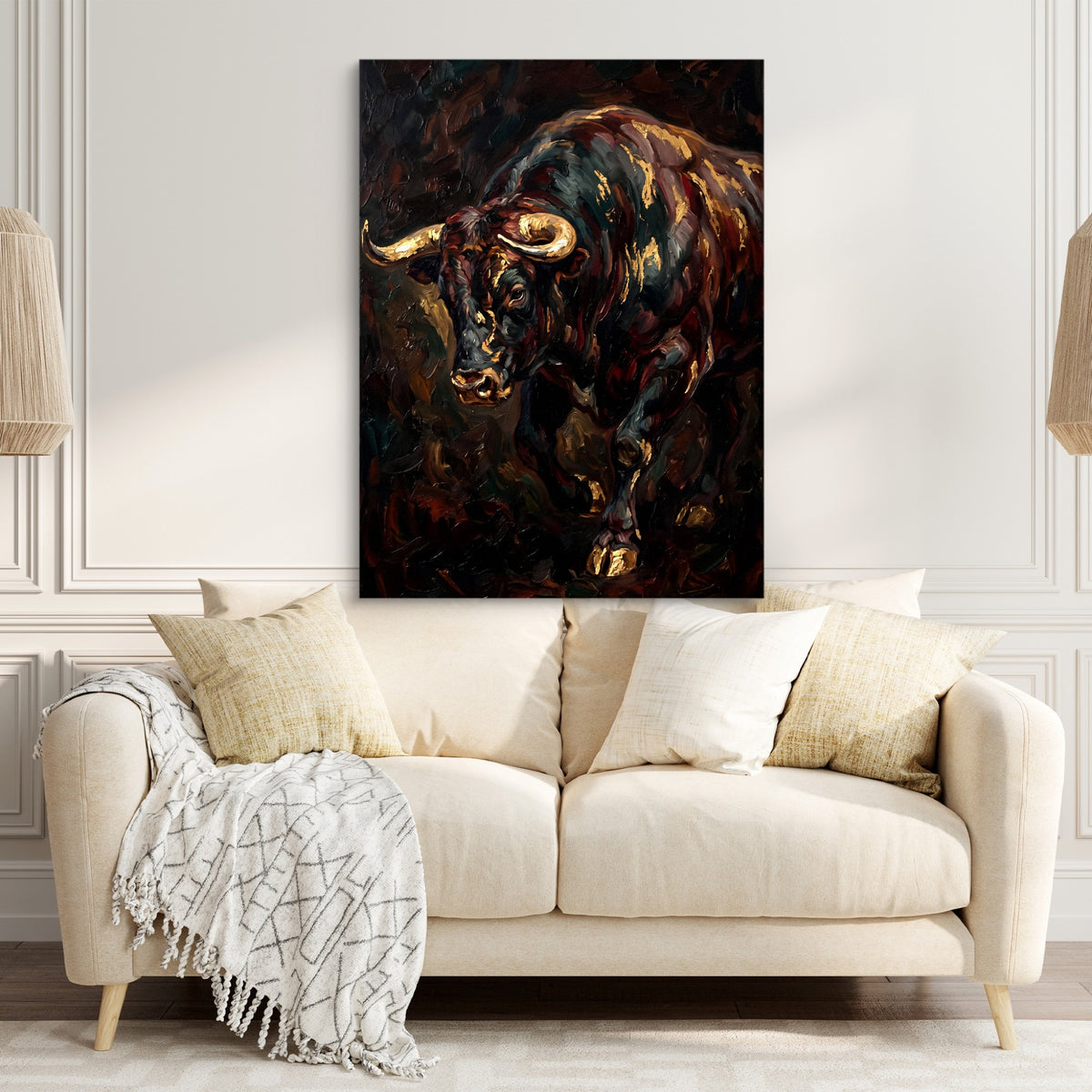 Golden Bull Charge — golden bull charge sq couch chair 1port flush print