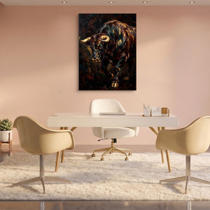 Golden Bull Charge — golden bull charge sq pink office 1port flush print