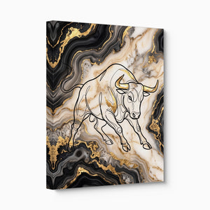 Golden Bull Marbled — golden bull marbled angled flush print