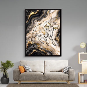 Golden Bull Marbled — golden bull marbled sq boring room 1port framed black
