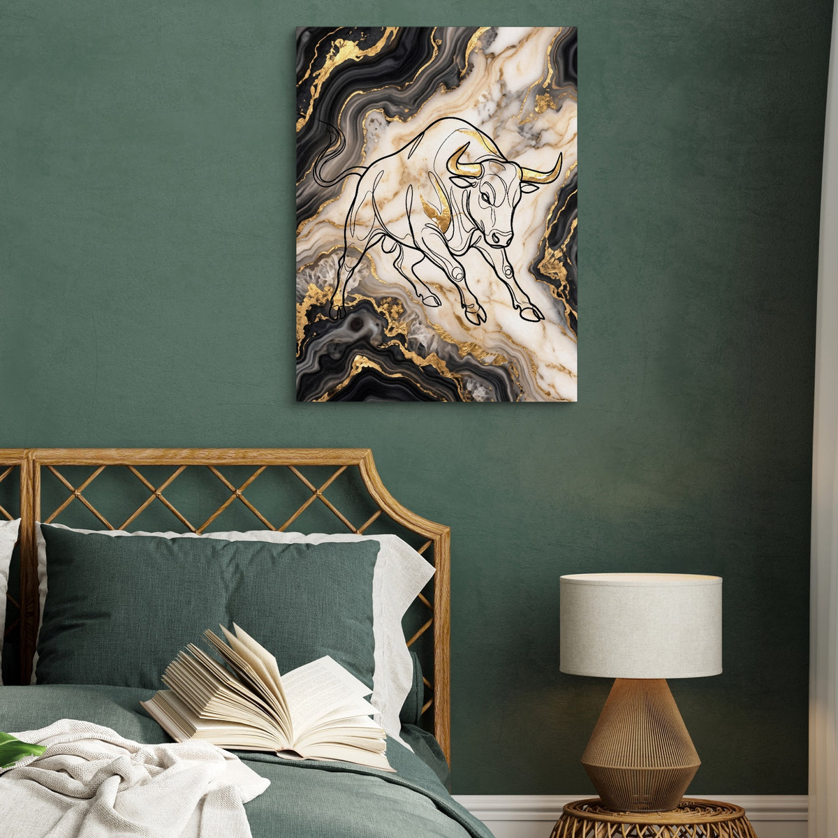 Golden Bull Marbled — golden bull marbled sq green bed 1port flush print