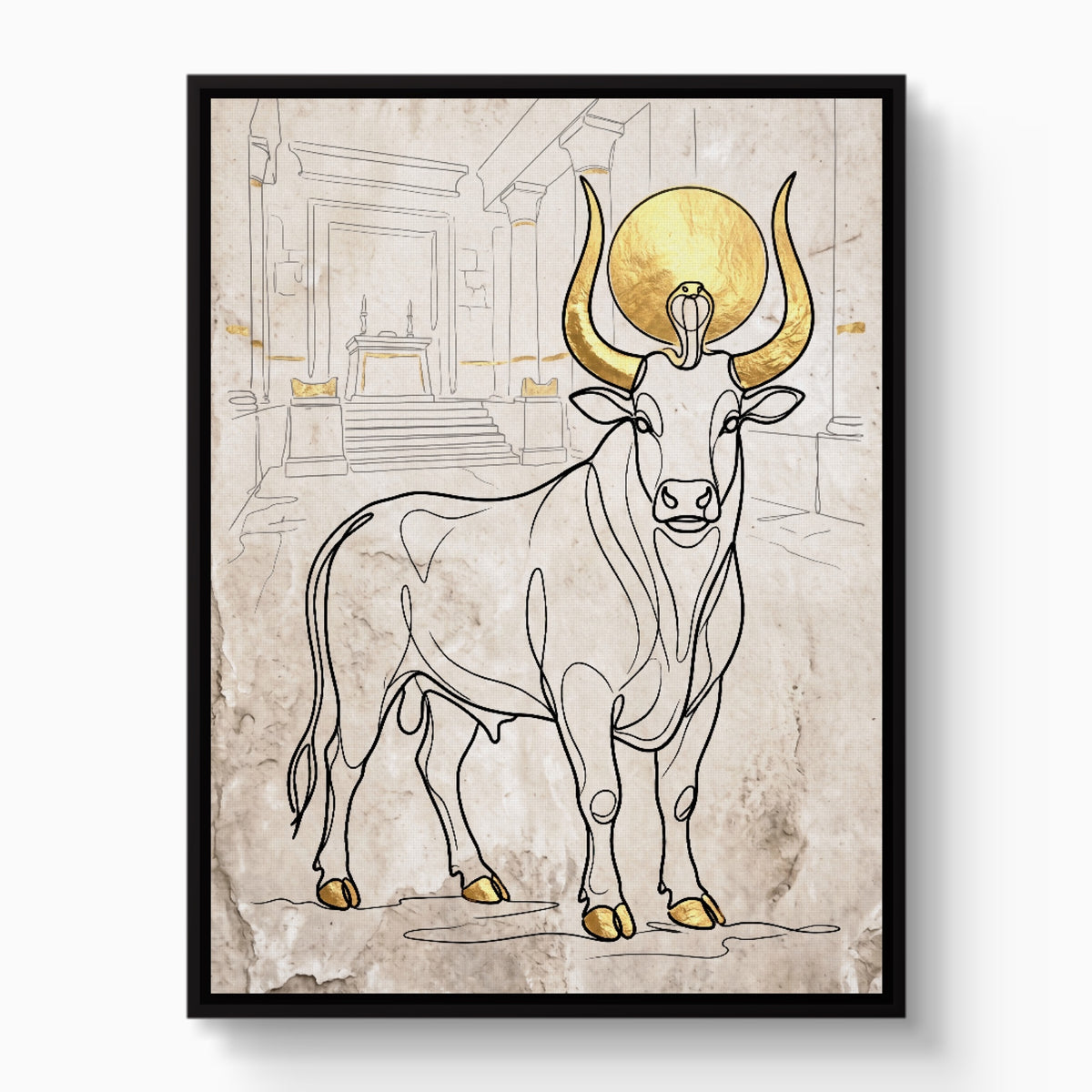 Golden Bull Temple — golden bull temple white studio framed black