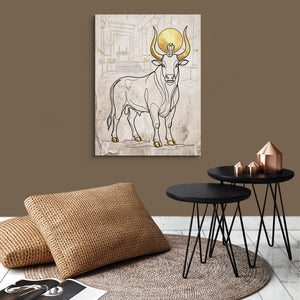 Golden Bull Temple — golden bull temple sq brown wallroom 1port flush print