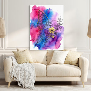 Golden Butterfly Blossoms — golden butterfly blossoms sq couch chair 1port flush print