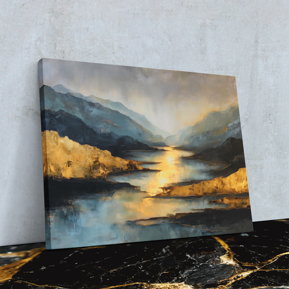 Golden Canyons Embrace - Luxury Wall Art