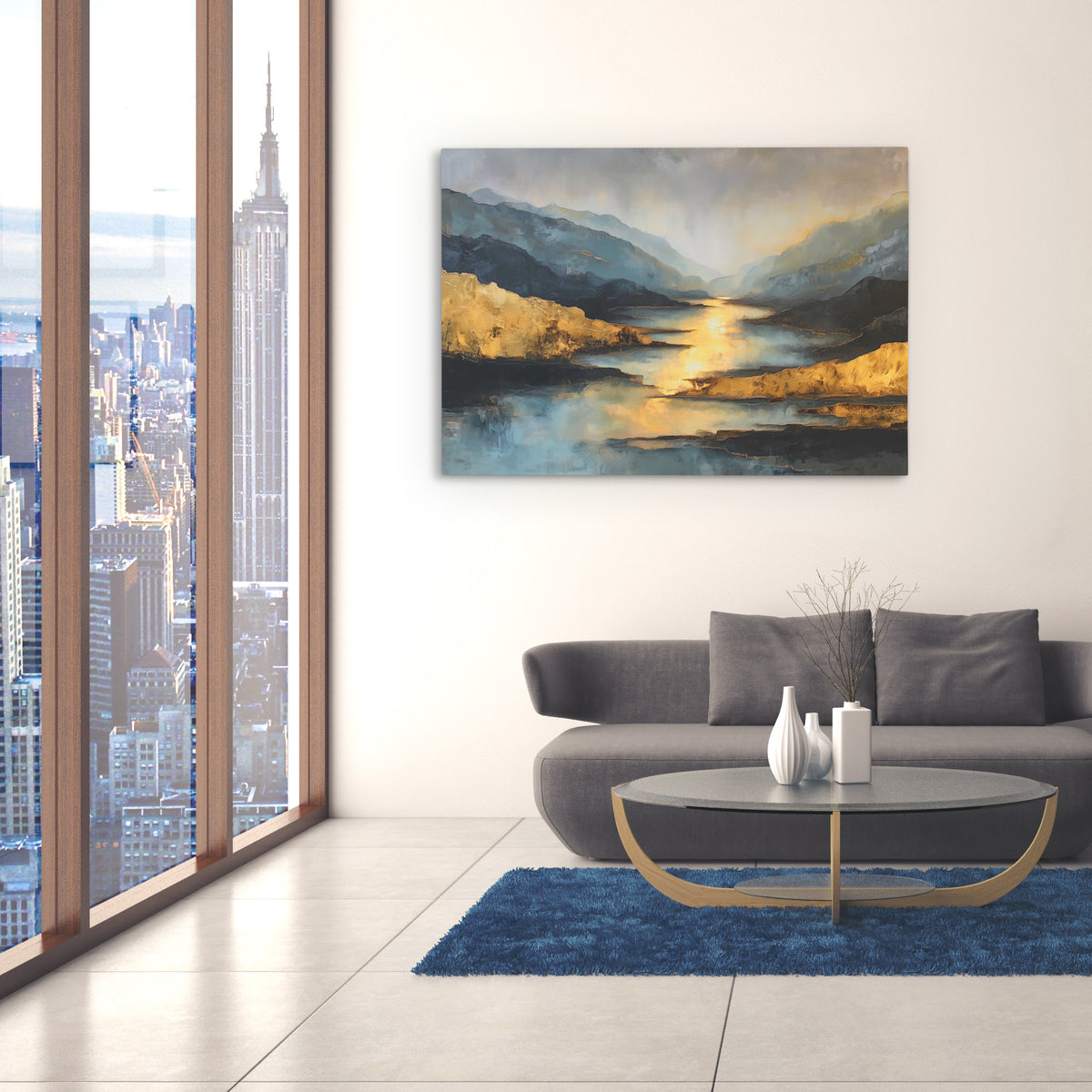 Golden Canyons Embrace - Luxury Wall Art