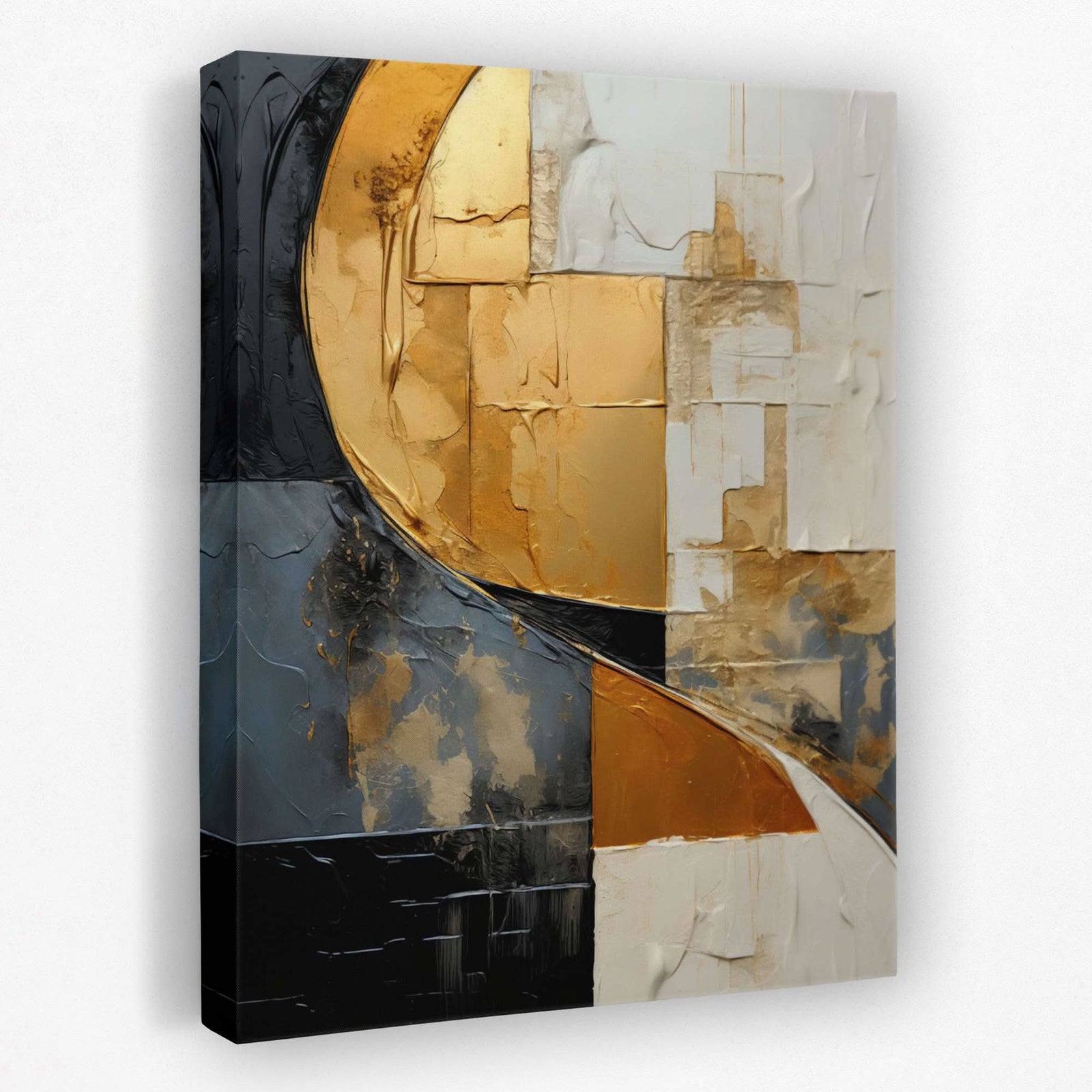Golden Cascade - Vertical Canvas Wall Art