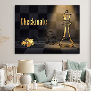 Golden Chess Checkmate — golden chess checkmate sq clock bed 1land flush print