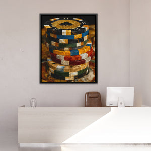 Golden Chips Fortune canvas wall art, room view