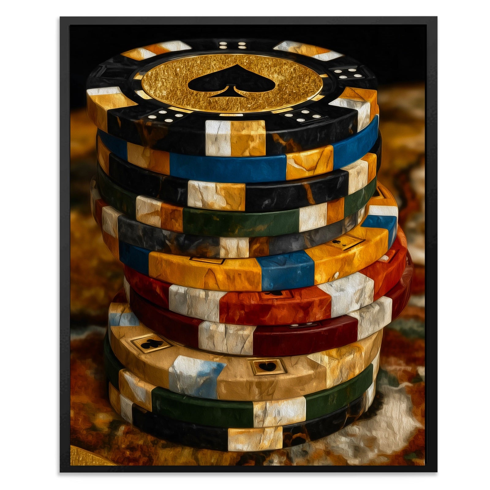 Golden Chips Fortune canvas wall art