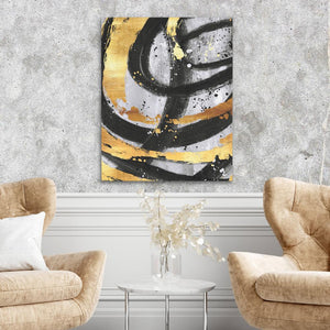 Golden Circles Abstract - Luxury Wall Art