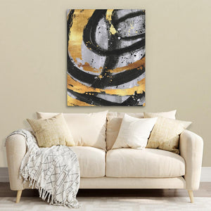 Golden Circles Abstract - Luxury Wall Art