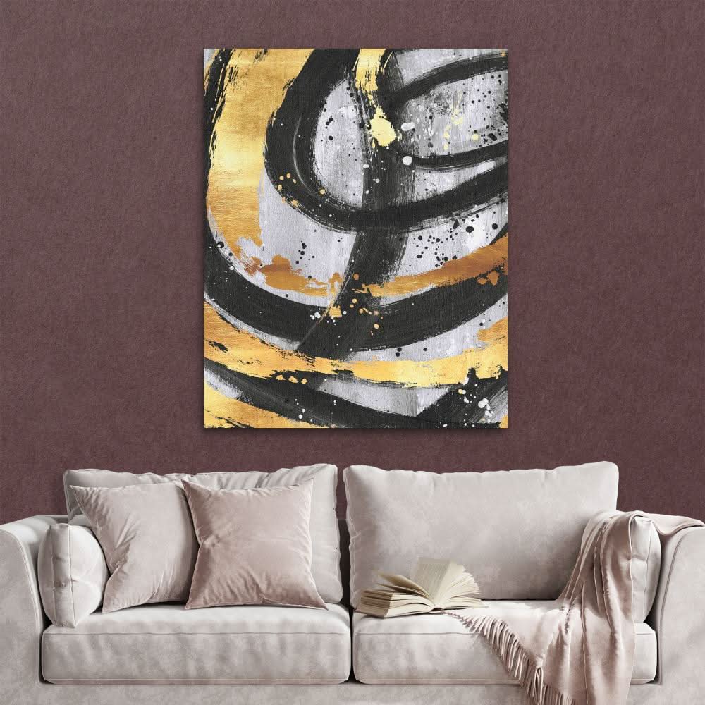 Golden Circles Abstract - Framed Wall Art
