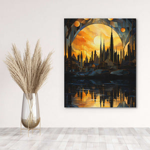 Golden City Sunset - Luxury Wall Art