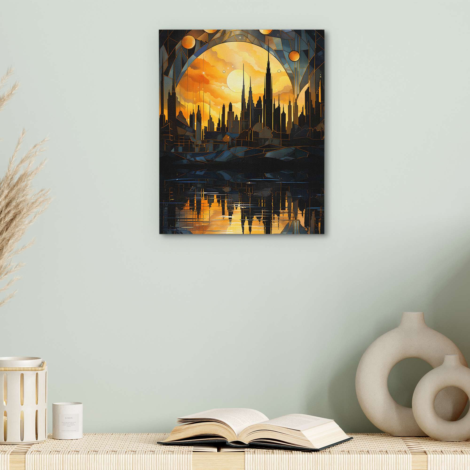 Golden City Sunset - Luxury Wall Art