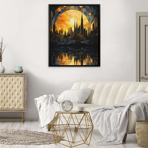 Golden City Sunset - Luxury Wall Art