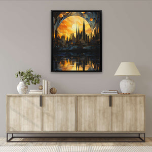 Golden City Sunset - Luxury Wall Art