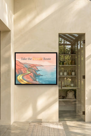 Golden Coastal Road — golden coastal road p interior room with doorway 1land framed black