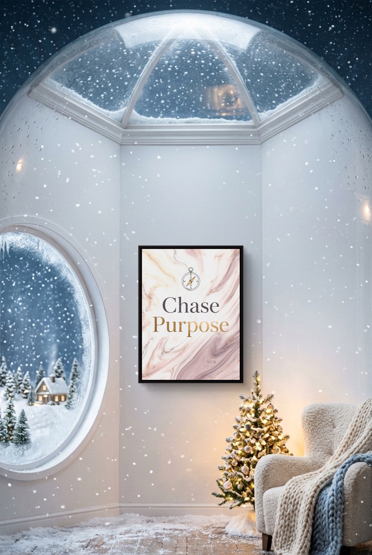 Golden Compass Purpose — golden compass purpose p snow globe interior scene 1port framed black