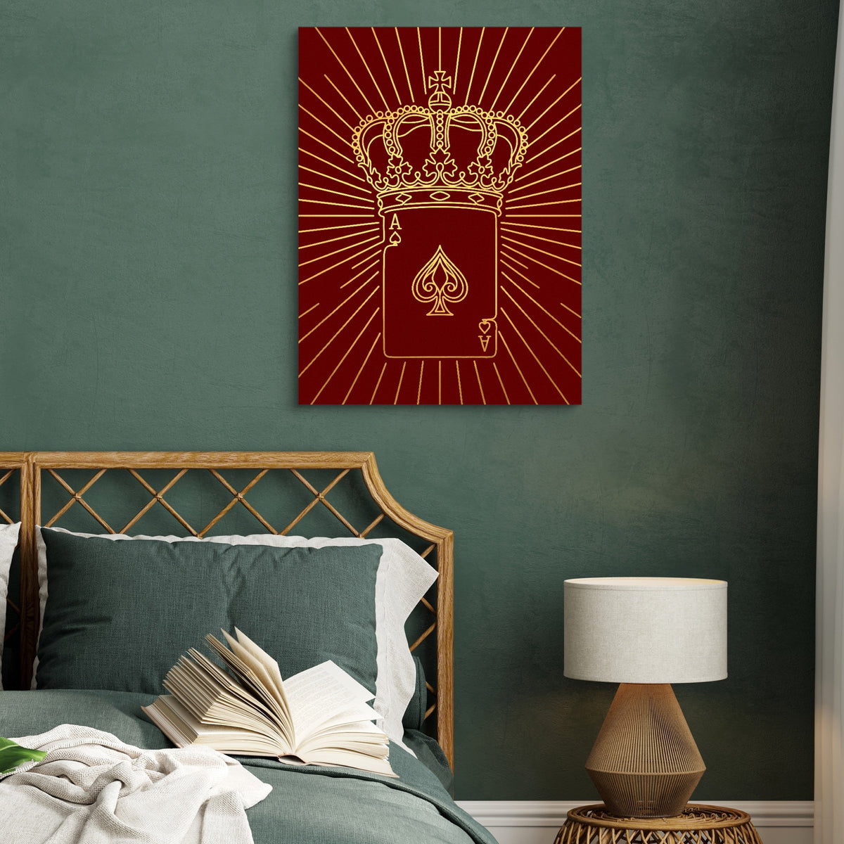 Golden Crowned Ace — golden crowned ace sq green bed 1port flush print