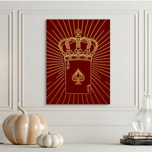 Golden Crowned Ace — golden crowned ace sq halloween wall 1port flush print