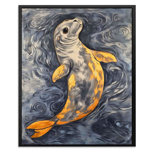 Golden Currents - Blue Nature Canvas Print