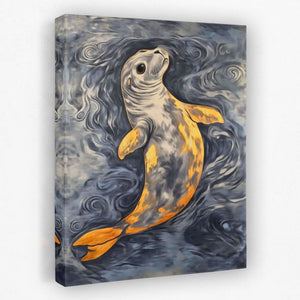 Golden Currents - Coastal Canvas Wall Art