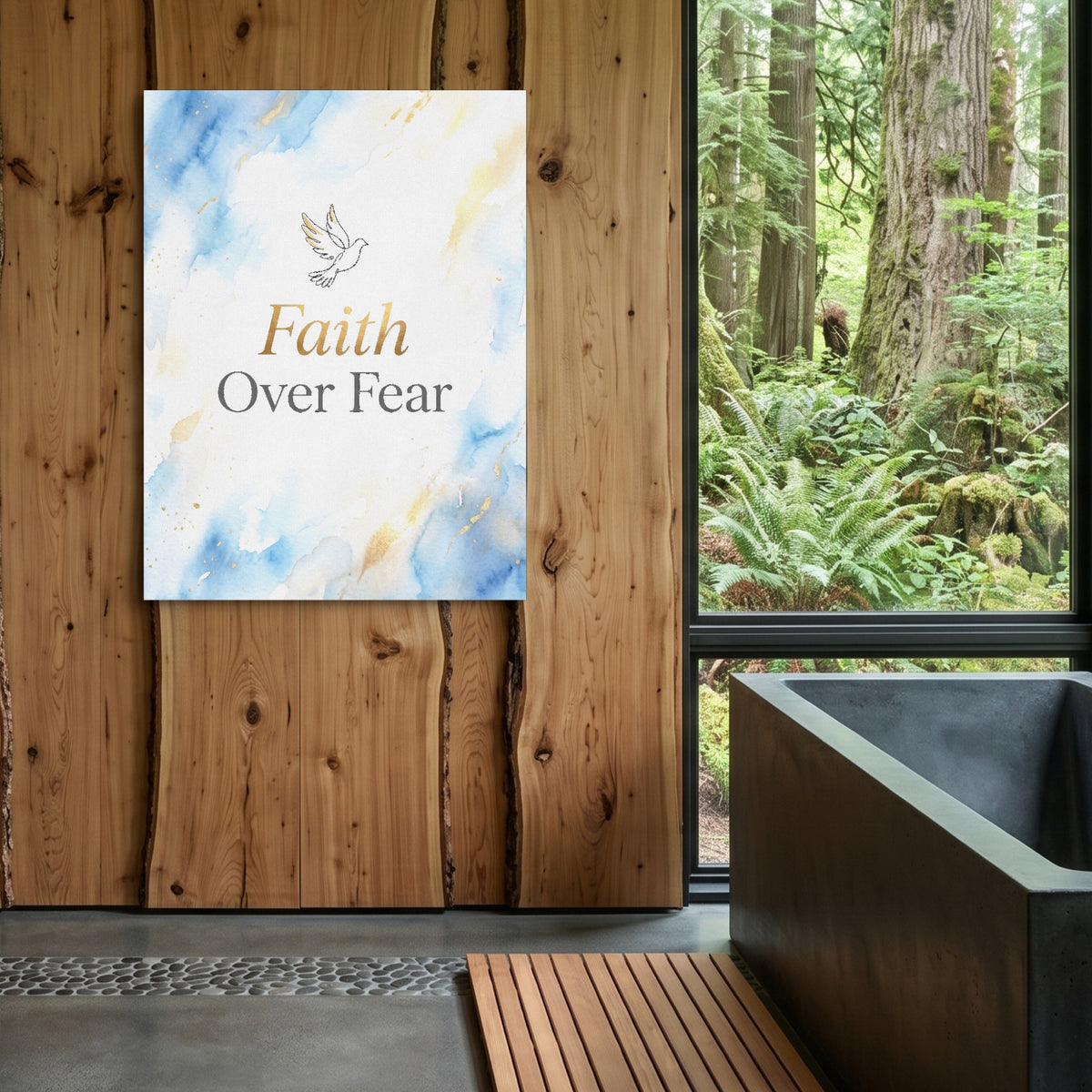 Golden Dove Faith — golden dove faith sq outdoor bathroom log 1port flush print
