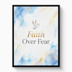 Golden Dove Faith — golden dove faith white studio framed black