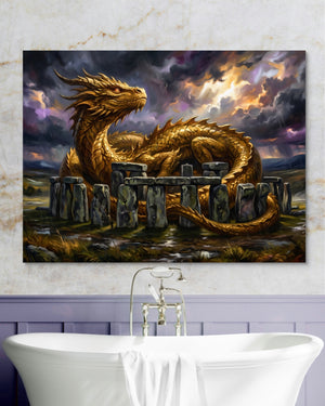 Golden Dragon Stonehenge — golden dragon stonehenge psd marble purple bath 1land flush print