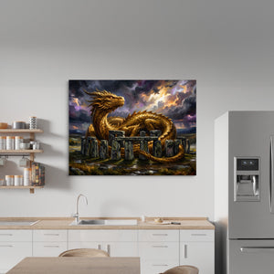 Golden Dragon Stonehenge — golden dragon stonehenge sq kitchen wall 1land flush print