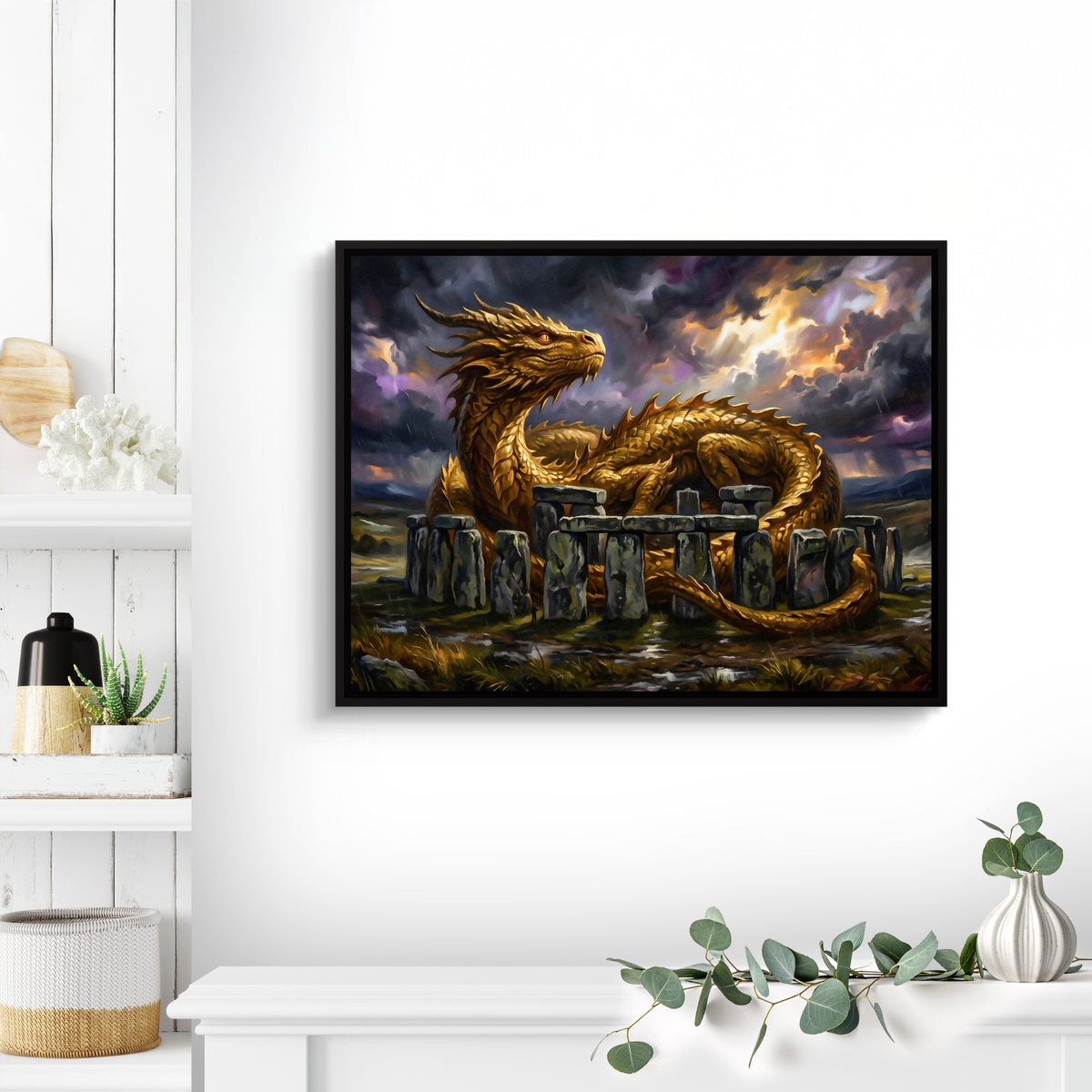 Golden Dragon Stonehenge — golden dragon stonehenge sq land living room lux 1land framed black