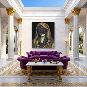 Golden Draped Mystery canvas wall art, room view