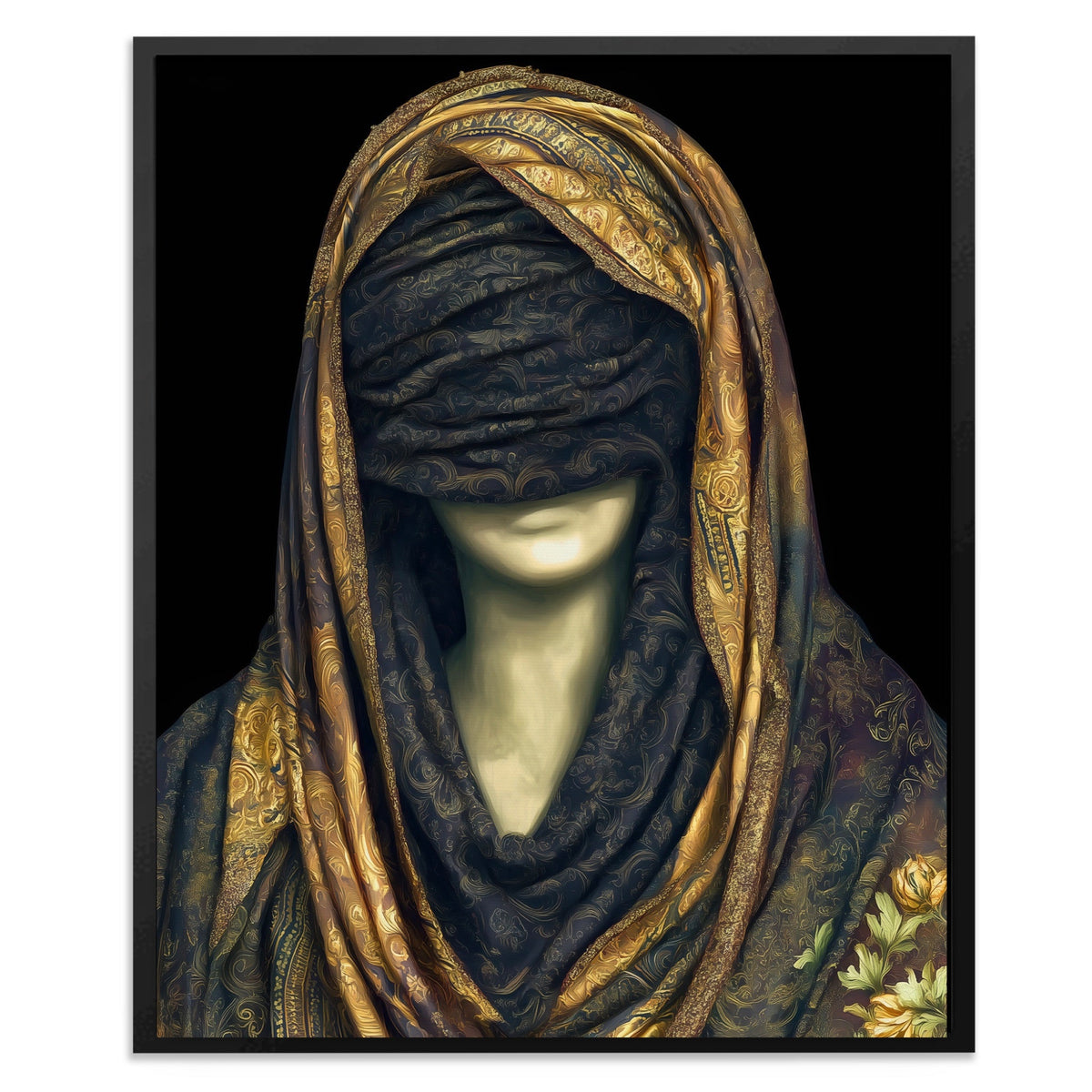 Golden Draped Mystery canvas wall art, room view