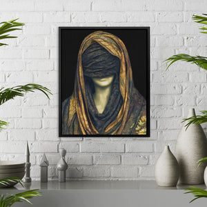 Golden Draped Mystery canvas wall art, room view
