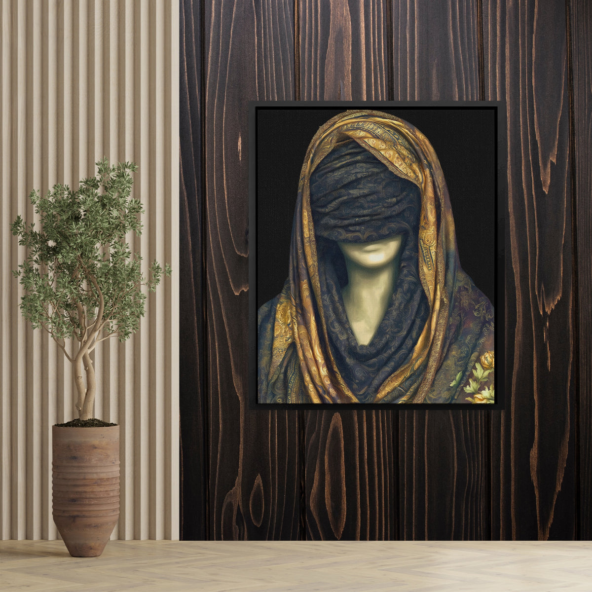 Golden Draped Mystery — Golden Draped Mystery Plant Wood Wall 163