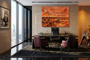 Golden Eagle Canyon — golden eagle canyon office with desk and chairs 2 1land flush print