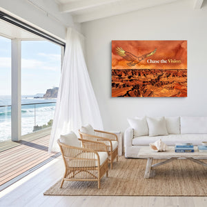 Golden Eagle Canyon — golden eagle canyon sq malibu beach 1land flush print