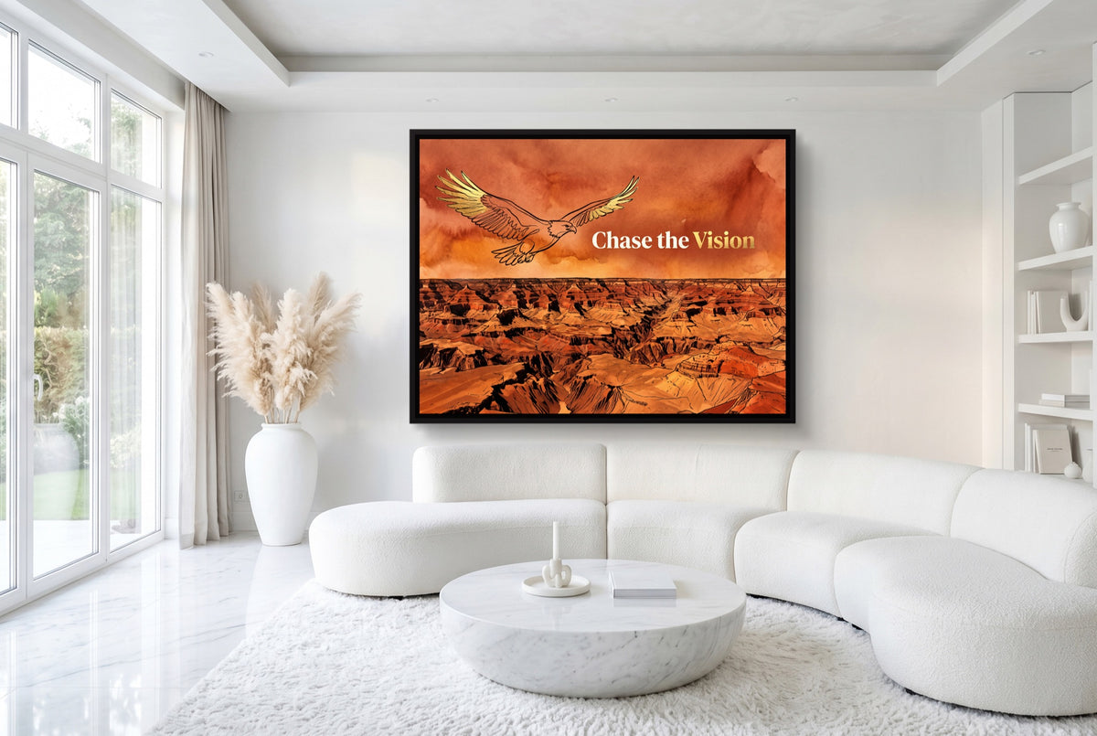 Golden Eagle Canyon — golden eagle canyon white room with furniture 1land framed black
