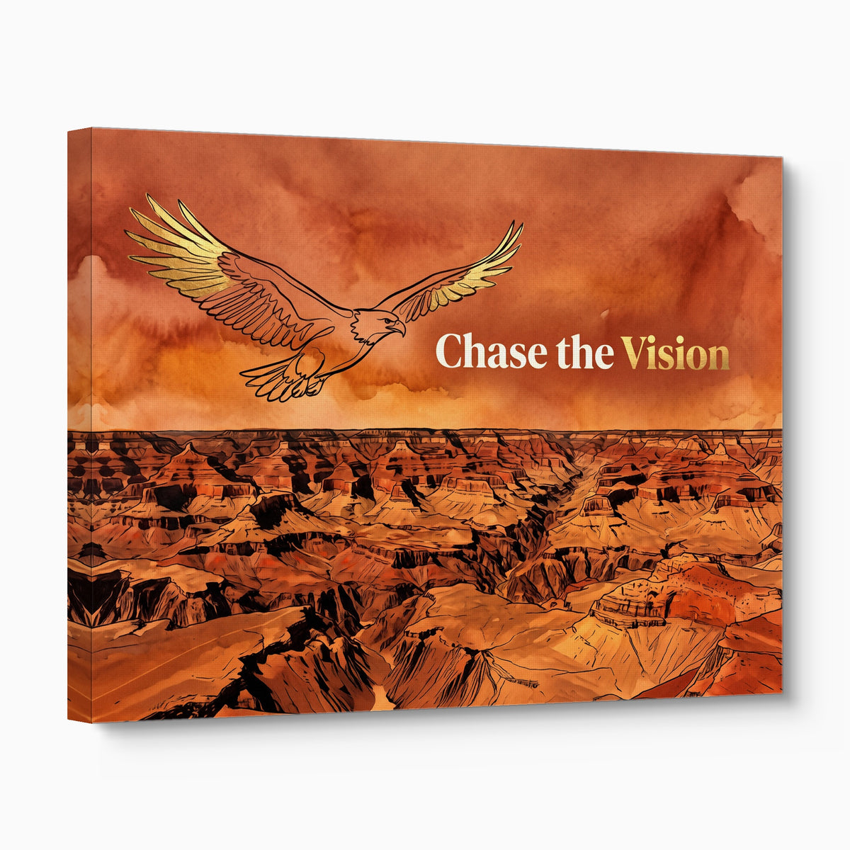 Golden Eagle Canyon — golden eagle canyon angled flush print