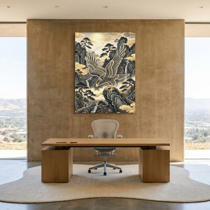 Golden Eagle Perch — golden eagle perch sq minimalist lux office 1port flush print