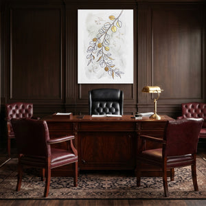 Golden Eucalyptus Branch — golden eucalyptus branch sq law office 1port flush print