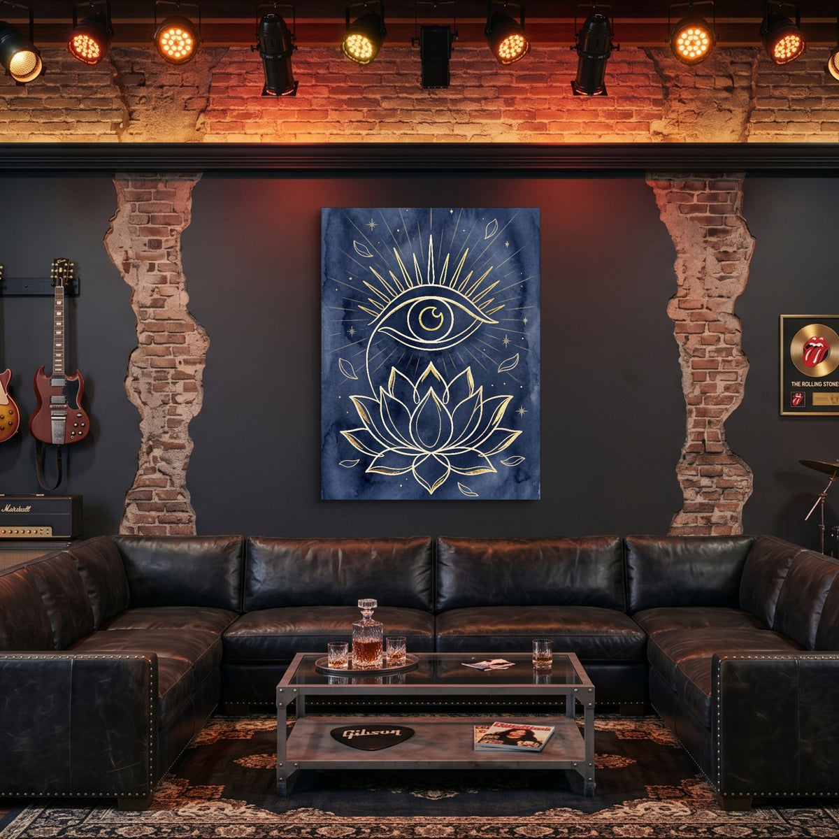 Golden Eye Lotus — golden eye lotus sq man cave guitar 1port flush print
