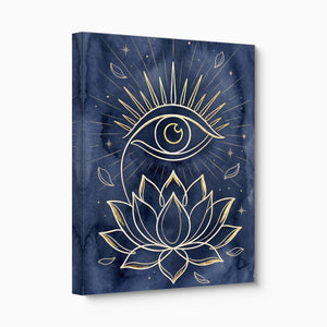 Golden Eye Lotus — golden eye lotus angled flush print