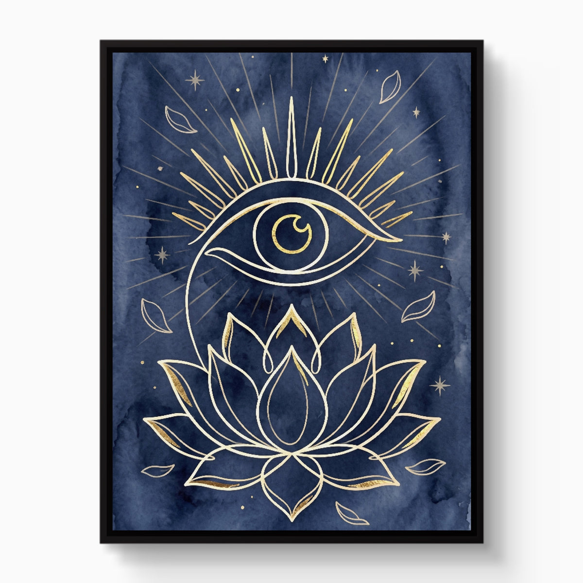 Golden Eye Lotus — golden eye lotus white studio framed black