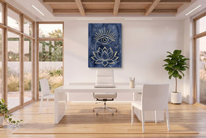Golden Eye Lotus — golden eye lotus office space with desk 3 1port flush print