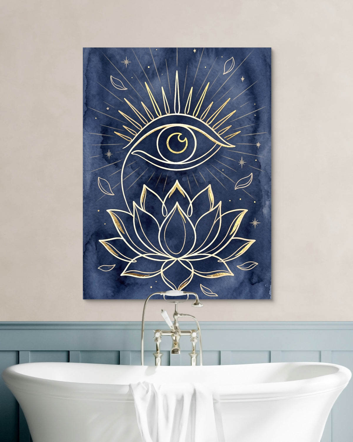 Golden Eye Lotus — golden eye lotus psd white wall green bath 1port flush print