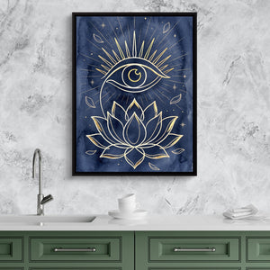 Golden Eye Lotus — golden eye lotus sq kitchen granite purple 1port framed black
