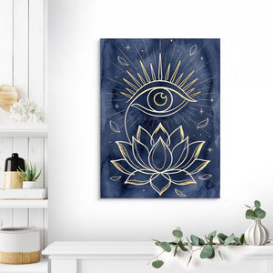 Golden Eye Lotus — golden eye lotus sq land living room lux 1port flush print