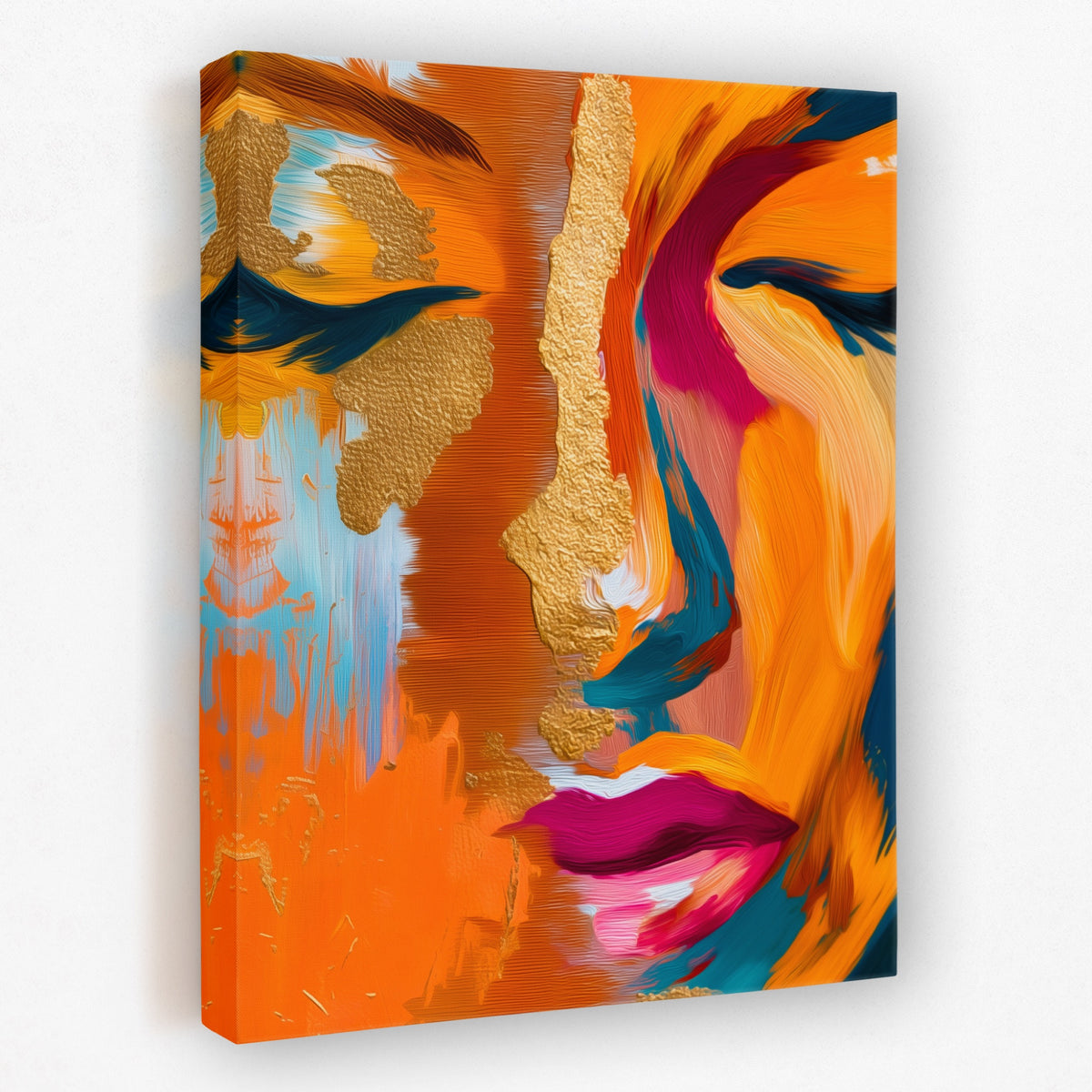 Golden Face Abstraction — Golden Face Abstraction Portrait   Side View   Mirror 196
